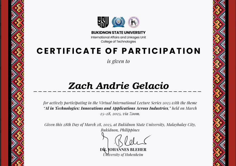 AI in Technologies: Innovations and Applications across Industries certificate